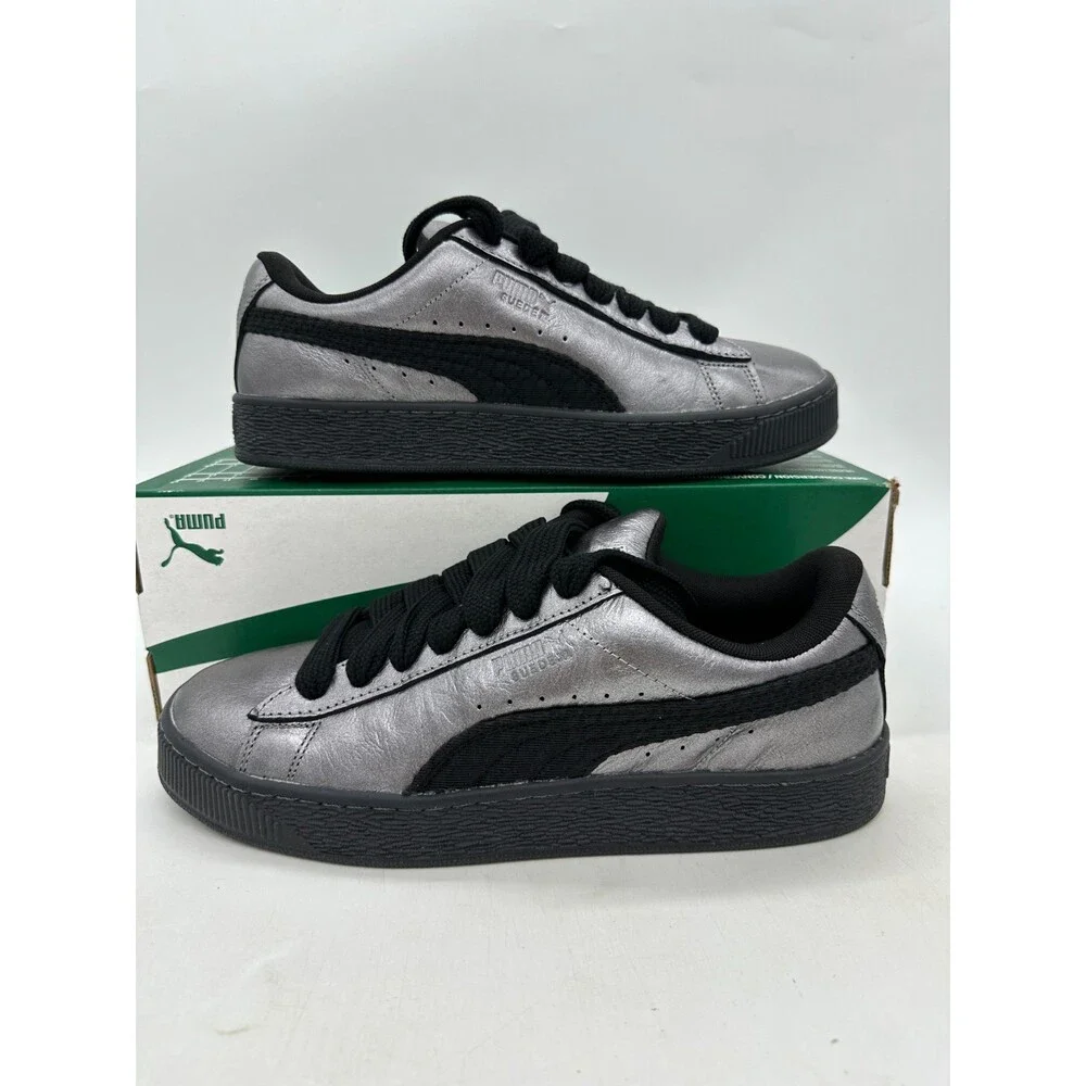 Puma Suede XL Galactic Men's Size 9 Silver Black Athletic Shoes 401920 01
